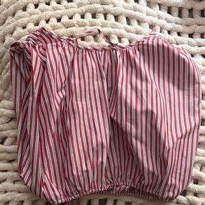 Red and White Striped Blouse